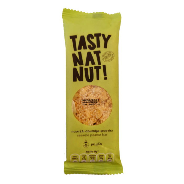 TASTY NATNUT Παστέλι Σουσάμι - Φυστίκι με Μέλι 71gr