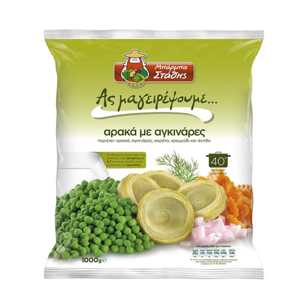 BARBA STATHIS GREEN PEAS WITH ARTICHOKES 1kg