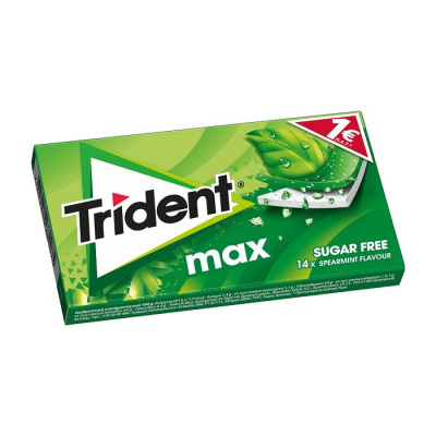 TRIDENT MAX SPEARMINT FLAVOURED GUMS 14pcs 27gr