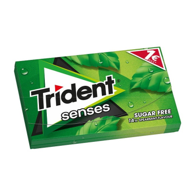 TRIDENT SENSES SPEARMINT FLAVOURED GUMS 14pcs 27gr