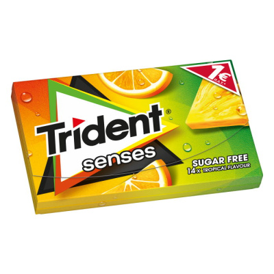 TRIDENT SENSES TROPICAL FLAVOURED GUMS 14pcs 27gr