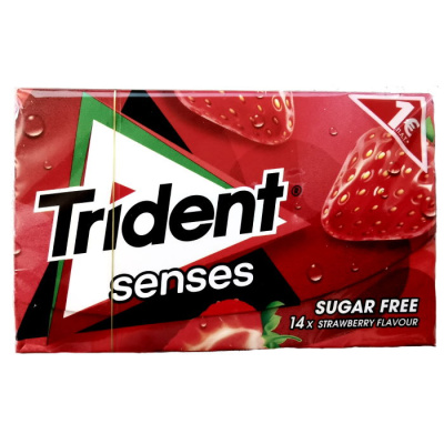 TRIDENT SENSES STRAWBERRY FLAVOURED GUMS 14pcs 27gr