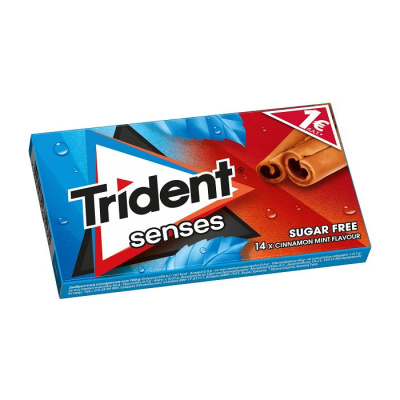 TRIDENT SENSES CINNAMON - MINT FLAVOURED GUMS 14pcs 27gr