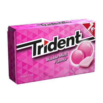 TRIDENT BUBBLE MINT FLAVOURED GUMS 23,8gr