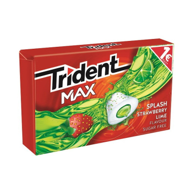 TRIDENT MAX SPLASH STRAWBERRY - LIME FLAVOURED GUM 22gr