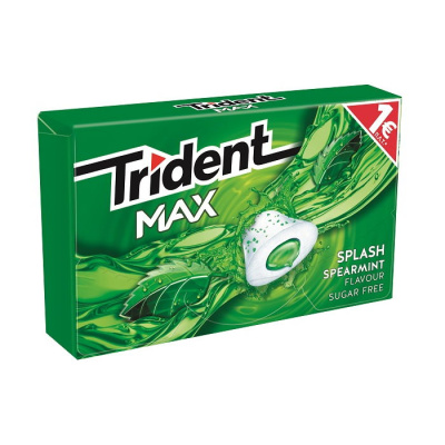 TRIDENT MAX SPLASH PEPPERMINT GUMS SUGAR-FREE 22gr