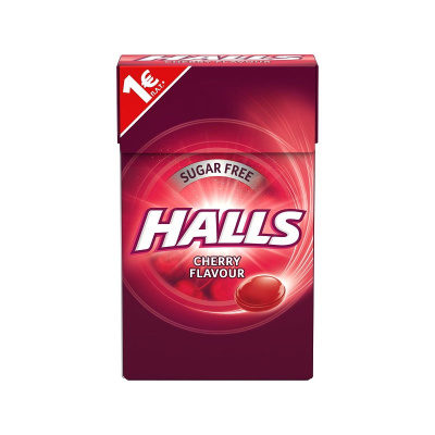 HALLS CHERRY FLAVOUR SUGAR FREE 28gr