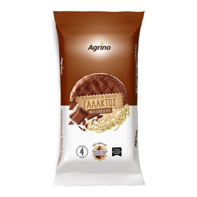 AGRINO MILK CHOCOLATE RICE CAKES 4pcs 60gr