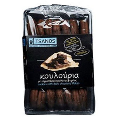 TSANOS COOKIES WITH DARK CHOCOLATE FLAKES 300gr