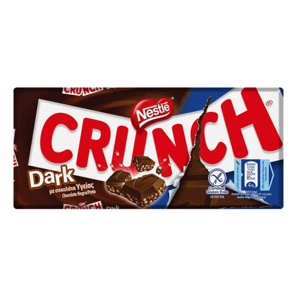 NESTLE CRUNCH DARK CHOCOLATE GLUTEN FREE 100gr