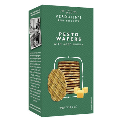 VERDUIJN'S PESTO WAFERS WITH AGED GOUDA CHEESE 75gr