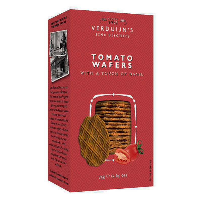 VERDUIJN'S TOMATO WAFERS WITH BASIL 75gr