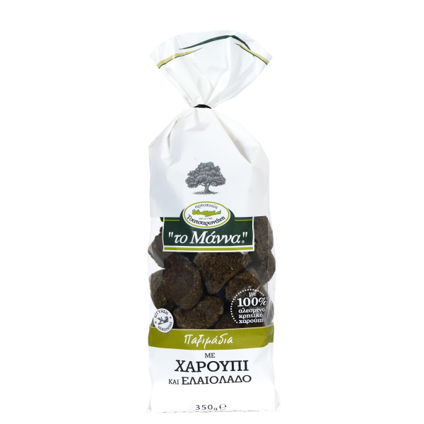 TO MANNA SMALL CAROB & OLIVE OIL RUSKS 350gr