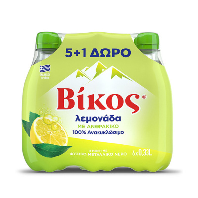 VIKOS LEMONADE CARBONATED 330ml 5pcs+1FREE