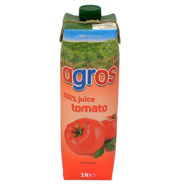 ΑΓΡΟΣ 100% Φυσικός Χυμός Ντομάτας 1lt