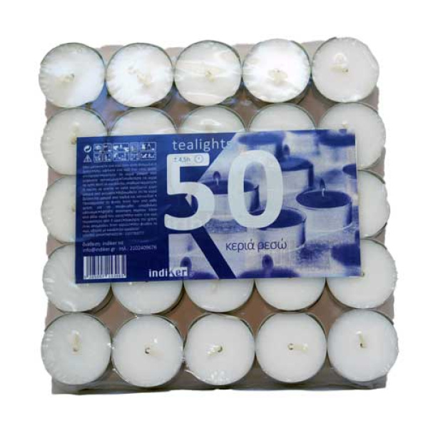 Κεριά Λευκά Πακέτο 50τεμ.