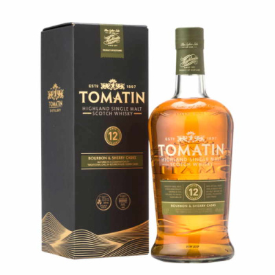 TOMATIN SINGLE MALT BOURBON & SHERRY CASK 12Y.O. 43%VOL 700ml