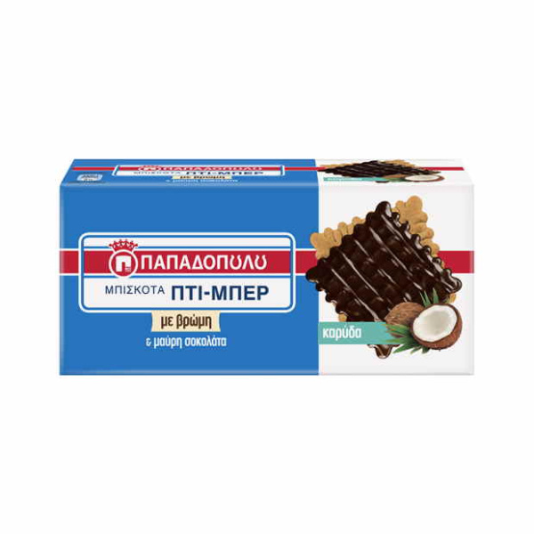 PAPADOPOULOU PETIT-BEURRE WITH OAT, DARK CHOCOLATE & COCONUT 200gr