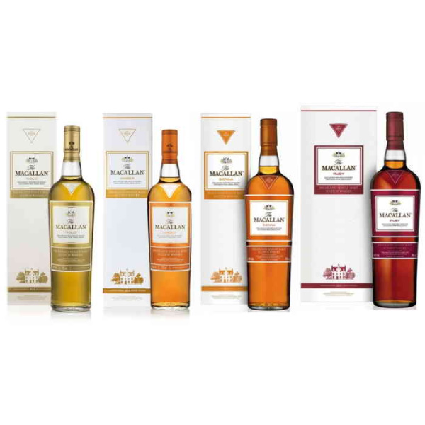 MACALLAN 1824 SERIES COLLECTION  GOLD - AMBER - SIENNA - RUBY 700ml x 4