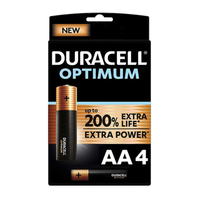 DURACELL OPTIMUM 200% Extra Life Αλκαλική Μπαταρία AA 4τεμ.