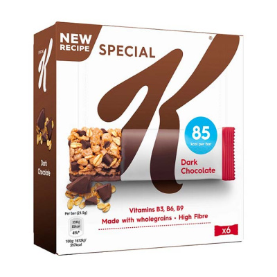 KELLOGG'S SPECIAL K DARK CHOCOLATE 6bars 129gr