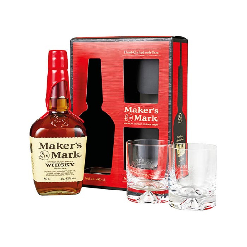 MAKER'S MARK WHISKY GIFT BOX WITH GLASS 45% VOL 700ml