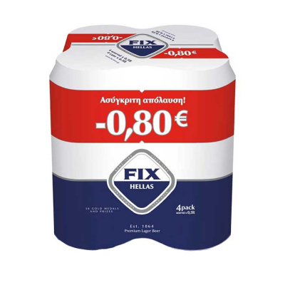 FIX Μπύρα 500ml 4τεμ. -0.80€