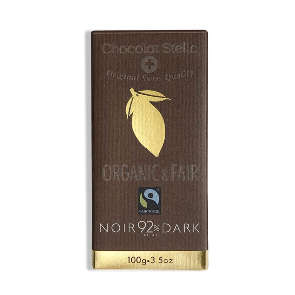 CHOCOLAT STELLA DARK CHOCOLATE 92% CACAO GLUTEN FREE 100gr bio