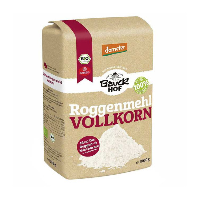 BAUCKHOF ORGANIC RYE FLOUR WHOLE GRAIN 1kg bio