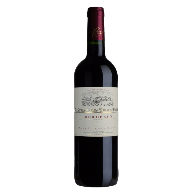 CHATEAU DES TROIS TOURS BORDEAUX 13%VOL. 750ml