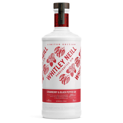 WHITLEY NEILL HANDCRAFTED DRY GIN STAWBERRY & BLACK PEPPER 43%VOL 700ml