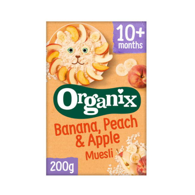 ORGANIX BANANA, PEACH & APLLE MUESLI 200gr bio