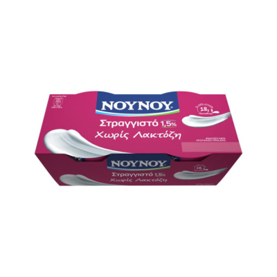 NOUNOU STRAINED LACTOSE FREE YOGHURT 1.5% FAT 2x175gr