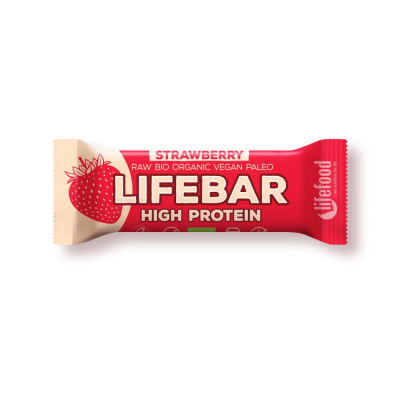 LIFEBAR HIGH PROTEIN STRAWBERRY BAR 47gr bio