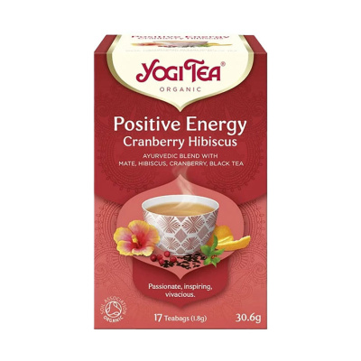 YOGI TEA POSITIVE ENERGY CRANBERRY HIBISCUS TEA 17pcs 30.6gr bio