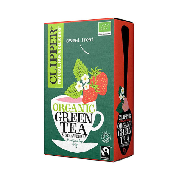 CLIPPER GREEN TEA & STRAWBERRY 20pcs 40gr bio