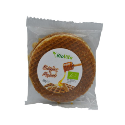 BIOVITA WAFFLE WITH HONEY WITHOUT SUGAR 64gr bio