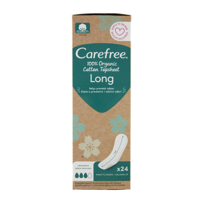 CAREFREE 100% ORGANIC COTTON TOPSHEET LONG 24pcs