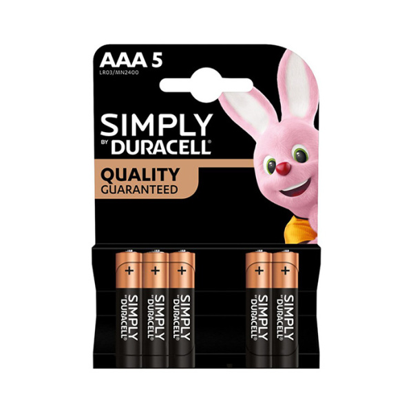 DURACELL SIMPLY QUALITY GUARANTEED AAA 5pcs