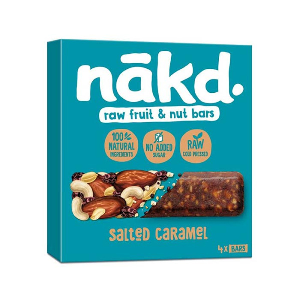NAKD RAW FRUIT & NUT BAR SALTED CARAMEL 35gr 4pcs