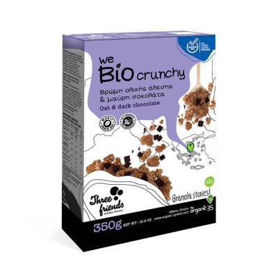 THREE FRIENDS Crunchy Muesli με Βρώμη & Μαύρη Σοκολάτα 350gr bio