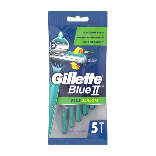 GILLETTE BLUE II PLUS SLALOM 5pcs