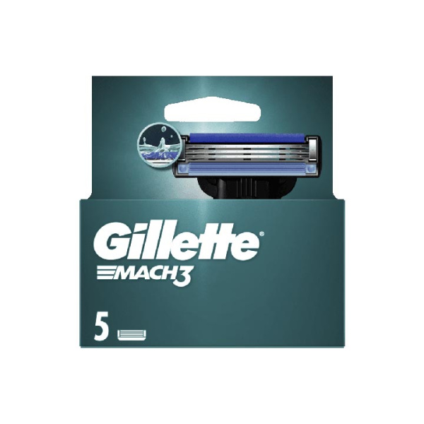 GILLETTE Mach3 Ανταλλακτικές Κεφαλές Ξυρίσματος 5τεμ.
