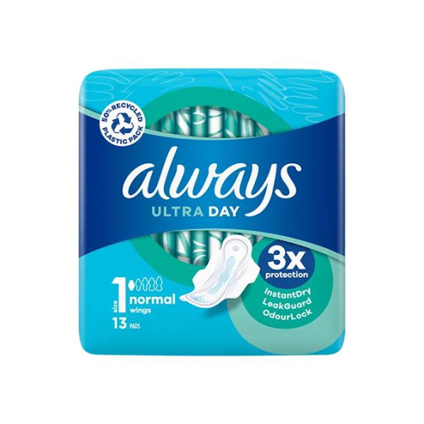 ALWAYS ULTRA DAY NORMAL SANITARY PADS WITH WINGS 9pcs