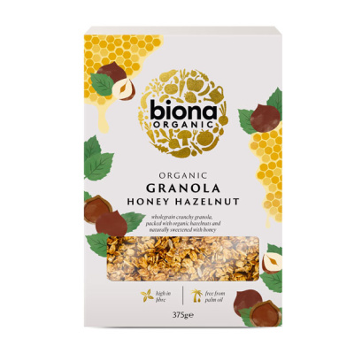 BIONA GRANOLA WITH HONEY HAZELNUT 375gr bio