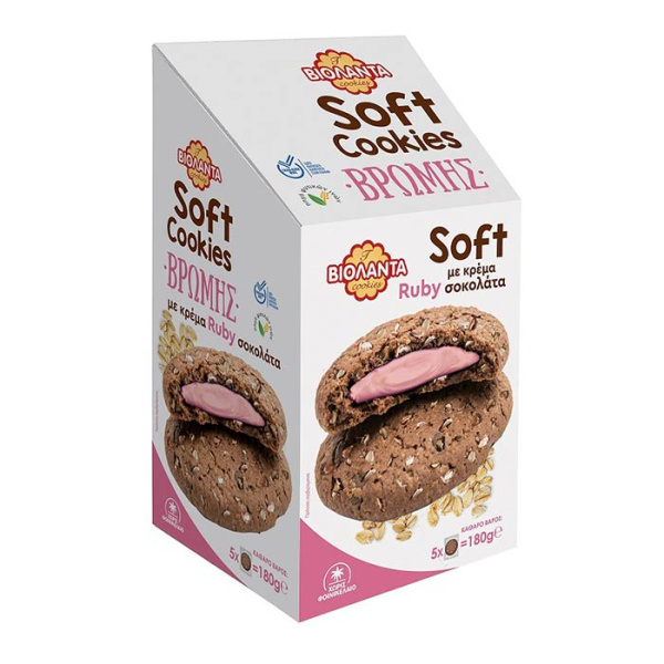VIOLANTA SOFT OAT COOKIES WITH RUBY CHOCOLATE CREAM 180gr