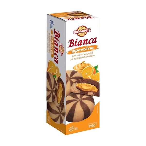 ΒΙΟΛΑΝΤΑ Bianca Φρουτένια Μπισκότα με Κρέμα Πορτοκάλι 150gr