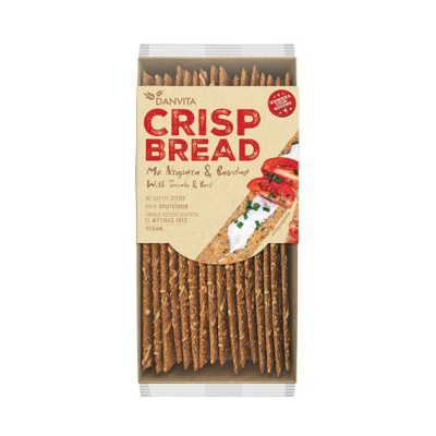 DANVITA CRISP BREAD WITH TOMATO & BASIL 130gr