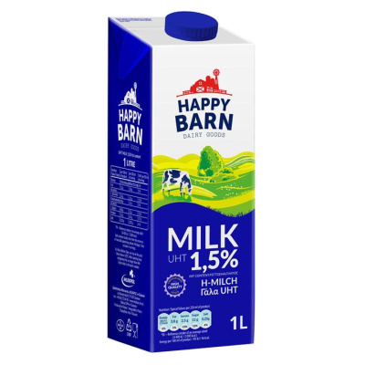 HAPPY BARN UHT MILK 1.5% FAT 1lt