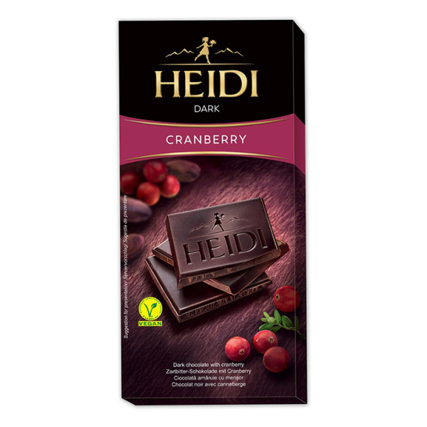 HEIDI DARK CRANBERRY CHOCOLATE 80gr